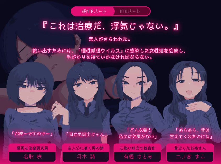 【PC/AI汉化/冒险/SLG游戏/1.0G】 NTRdemic〜我将抵抗一切诱惑，把她救出来〜 AI汉化版+冒险SLG游戏+1.0G